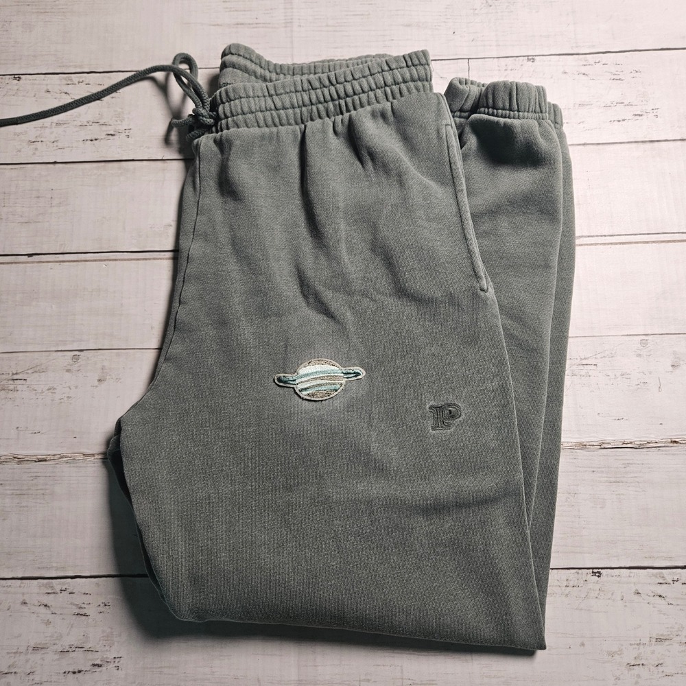 Pink Victoria's Secret‎ Joggers Sage Green Planet Saturn Logo Sweatpants Medium